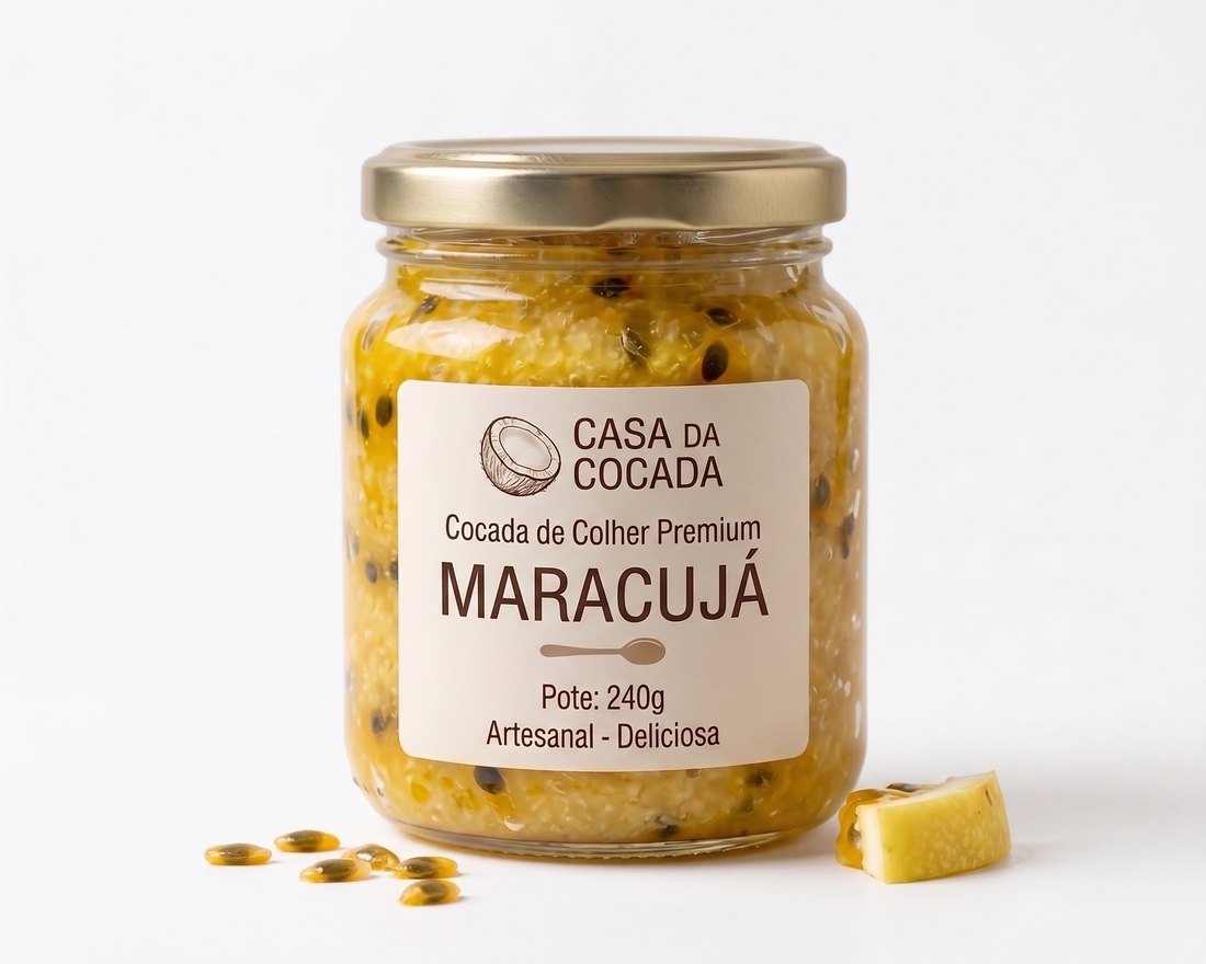 Pote de cocada de maracujá